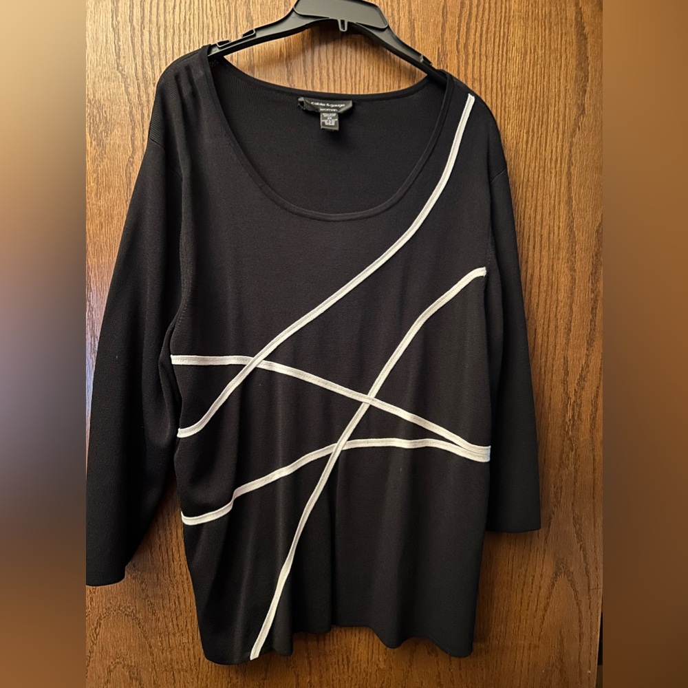 Cable & Gauge Top Black & White 2X
